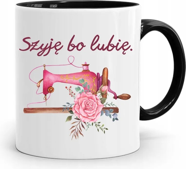 Fekete Bögre Varrónőnek Mert Szeretem Az Ajándékot fényképes nyomattal