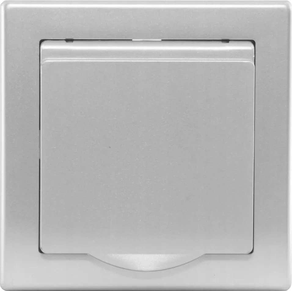 IP44 Düwi légmentesen záródó csatlakozóaljzat, ezüst 2P+Z