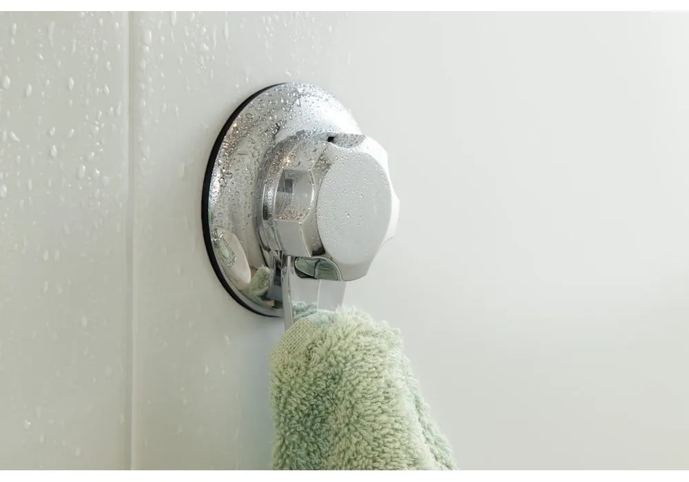 Ezüstszínű öntapadós fém akasztó szett 4 db-os Bestlock Bath – Compactor