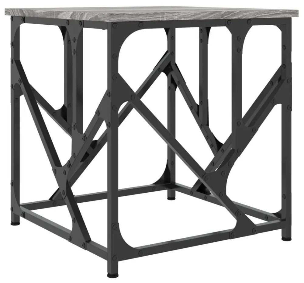 szürke sonoma színű szerelt fa dohányzóasztal 45 x 45 x 47,5 cm