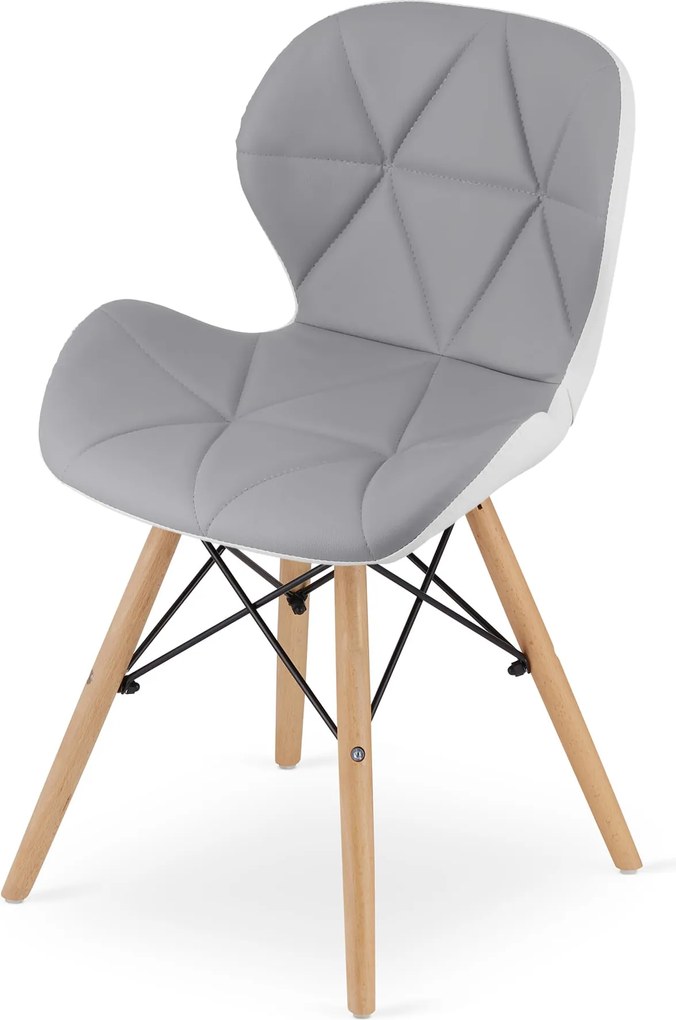 LAGO szürke-fehér szék öko bőrből