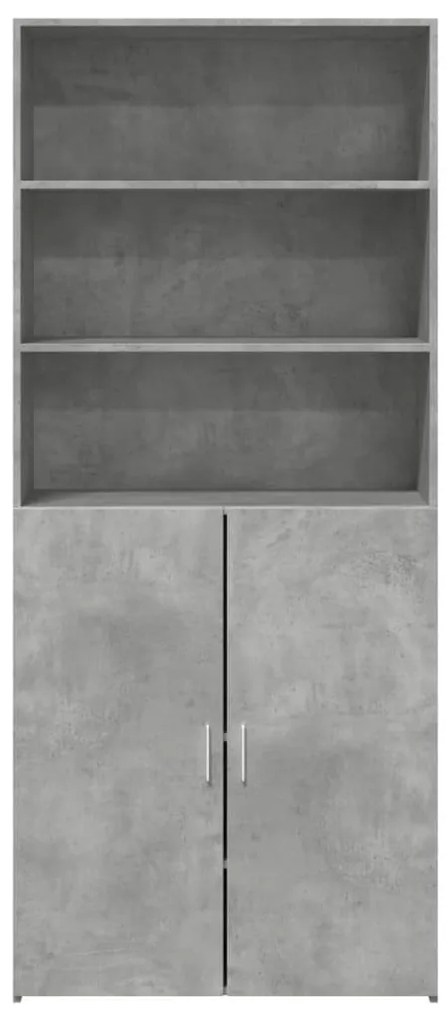 betonszürke szerelt fa magasszekrény 80 x 42,5 x 185 cm