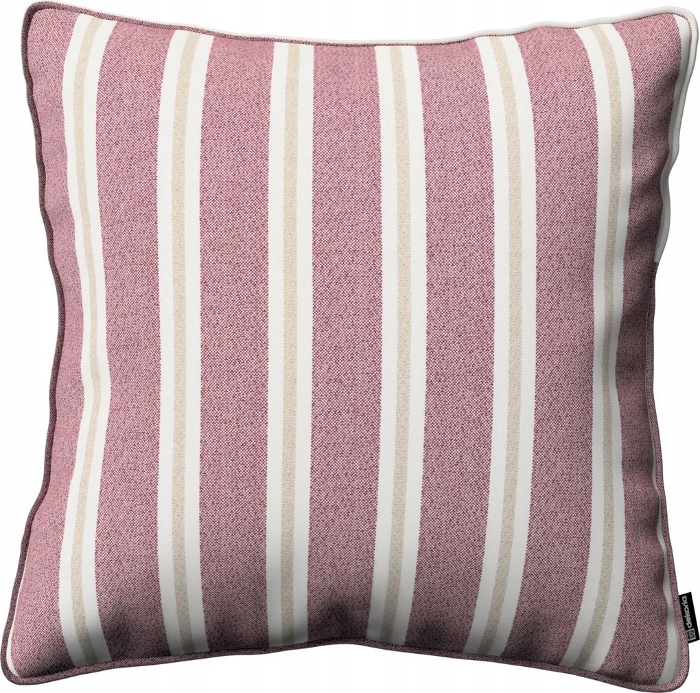 Párnahuzat 45x45 piros-bézs csíkos