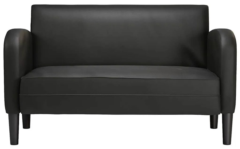 fekete műbőr loveseat kanapé 110 cm