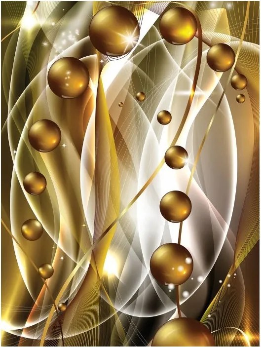 Fotótapéta Arany gömbök absztrakt fény és elegancia 206x275 +ragasztó
