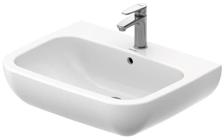 Duravit 23106500002 - D-CODE fali mosdó 65x50 cm, kerámia/fényes fehér