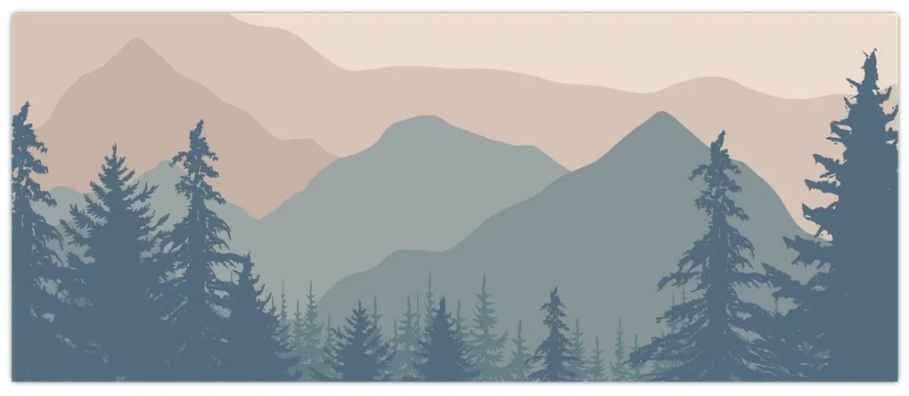 Kép - Türkiz hegység N⁰2 (120x50 cm)