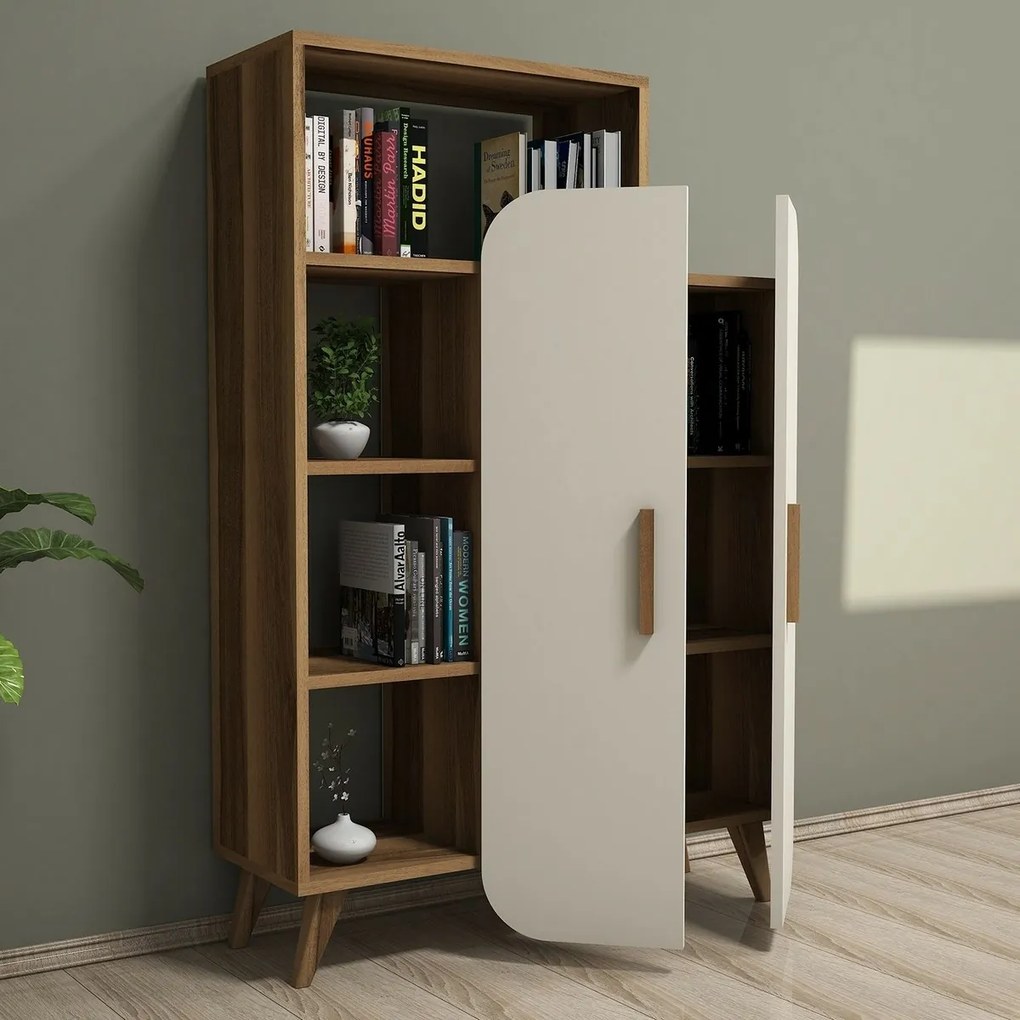 Form Cream és Walnut könyvespolc