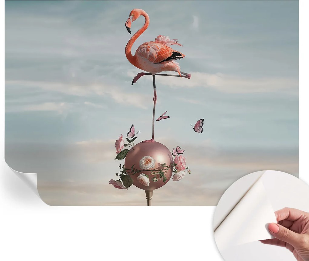 Öntapadós Fali Fotótapéta Hálószobába Elegáns flamingó 208x146 cm