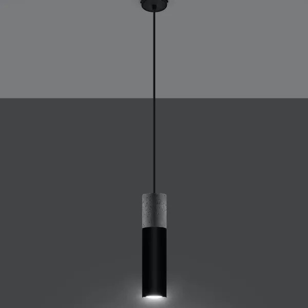 Sollux SL.0650 - BORGIO 1xGU10/40W/230V beton/fekete fém lógólámpa