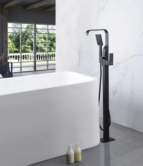 Kádtöltő Csaptelep Szabadonálló Fekete Matt