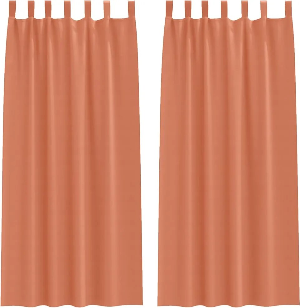 vidaXL Fekete Függöny Gyűrűkkel 2 pcs Terrakotta 245 x 140 cm