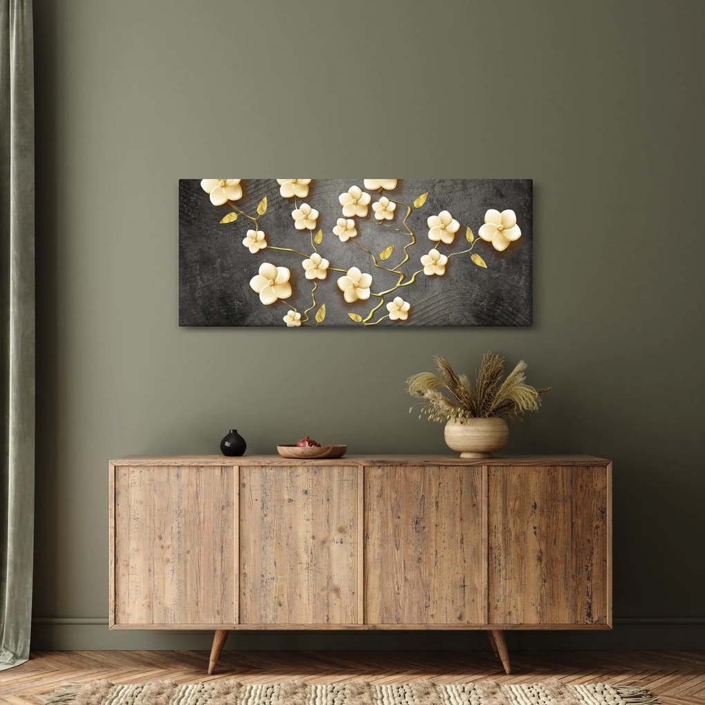Kép - Aranybokor fekete háttéren (120x50 cm)