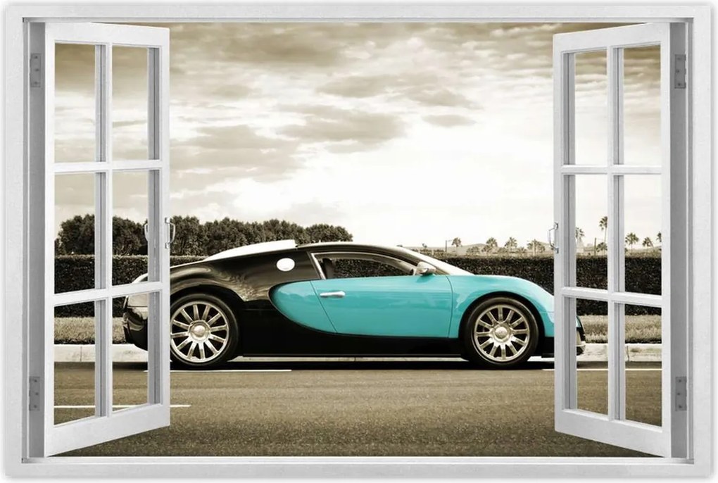 Poszter 60x40 Türkiz Bugatti Auto