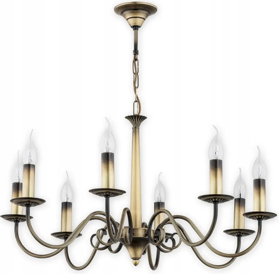 Gyönyörű Asti függőlámpa, nyolcágú gyertyakoszorú az étkezőbe