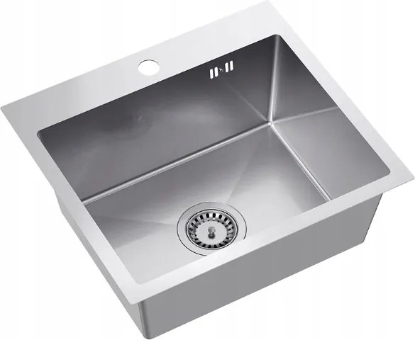 Süllyesztett Acél Mosogató 50x45x20 CM Szifonnal 1 Kamrás