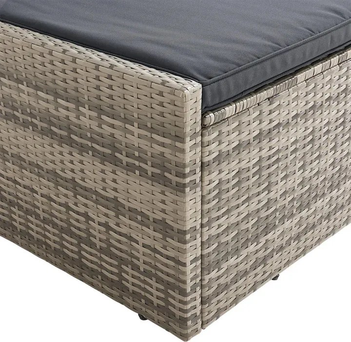 Juskys Syros kerti rattan ágy - szürke
