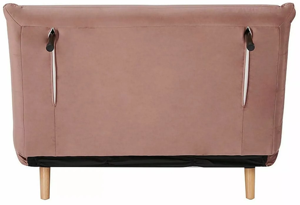 Rózsaszín kinyitható fotel SPIKE VELVET