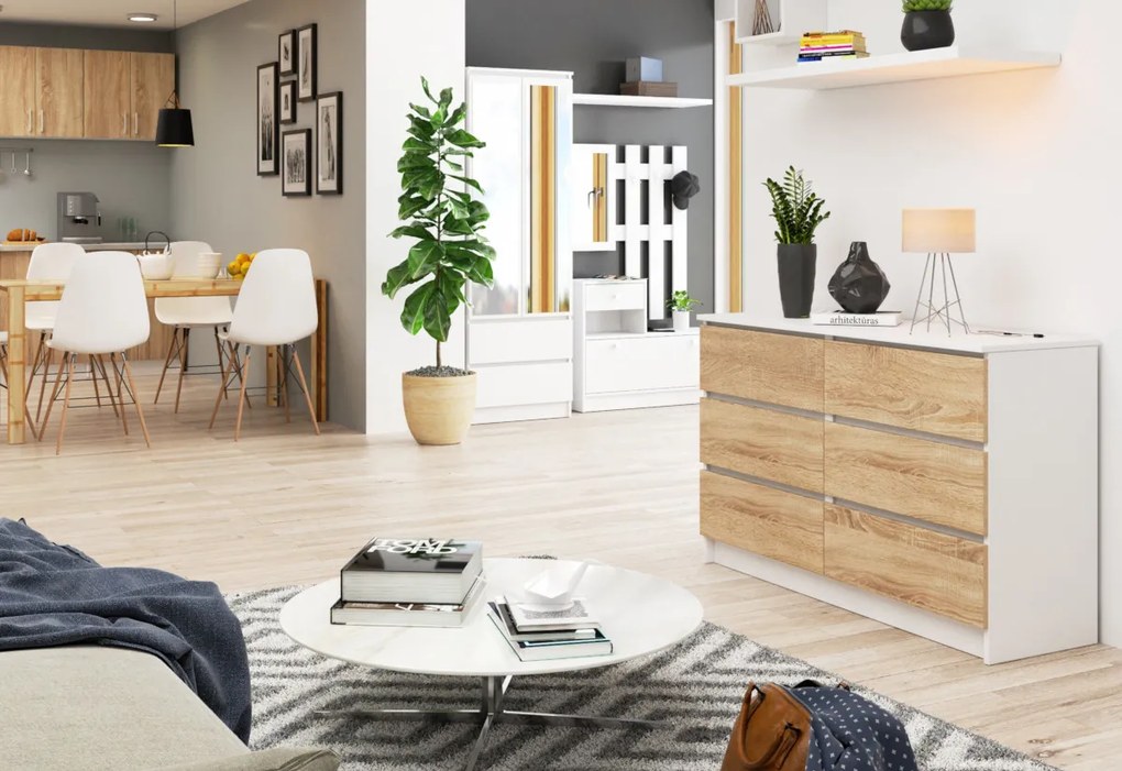 SEREA komód, 120,4x77x40, éger