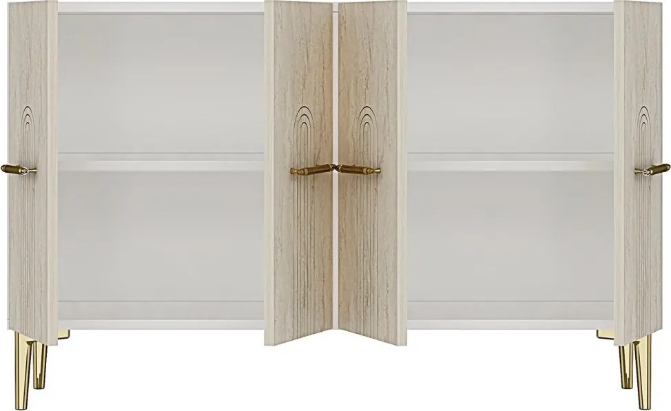 Ida komód, fehér-travertin, 120 cm – TR555CHM1421
