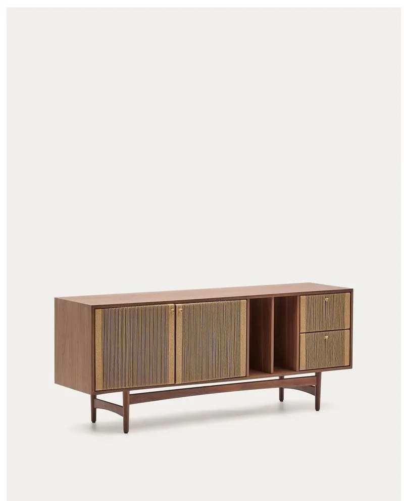 Barna alacsony komód diófa dekorral 180x73 cm Elan – Kave Home