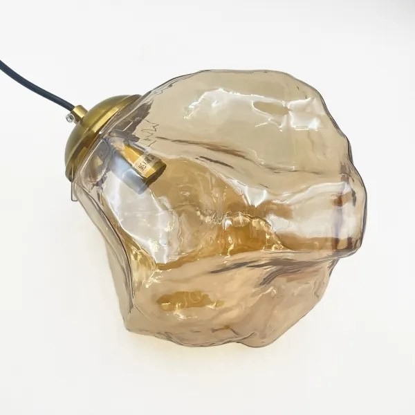 Kábeles CRISTAL csillár 3xE14/15W/230V sárgaréz/füstös bézs