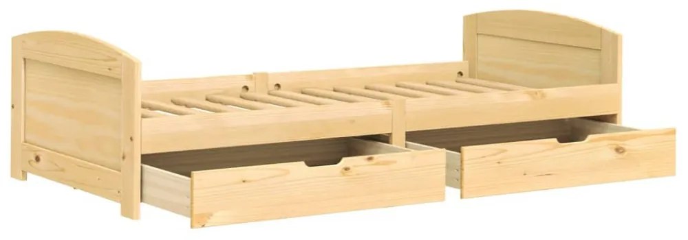 IRUN tömör fenyőfa kanapéágy 2 fiókkal 90 x 200 cm