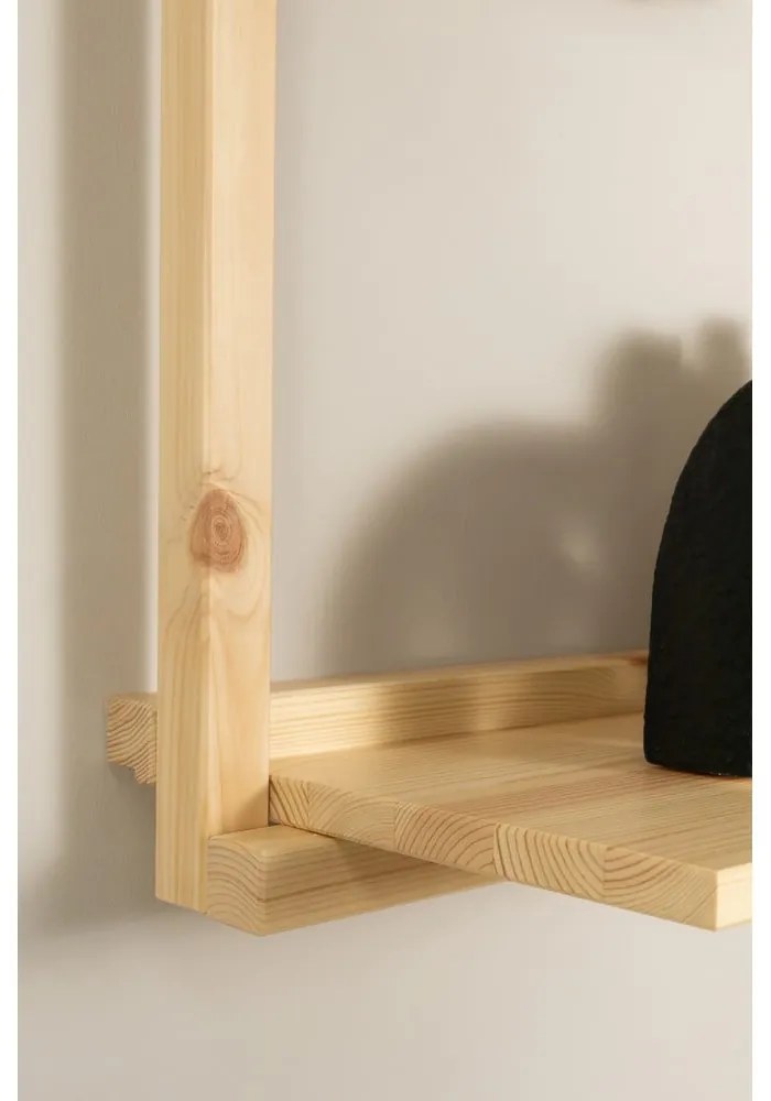 Natúr színű borovi fenyő fali könyvespolc 192x47,5 cm Groove – Karup Design