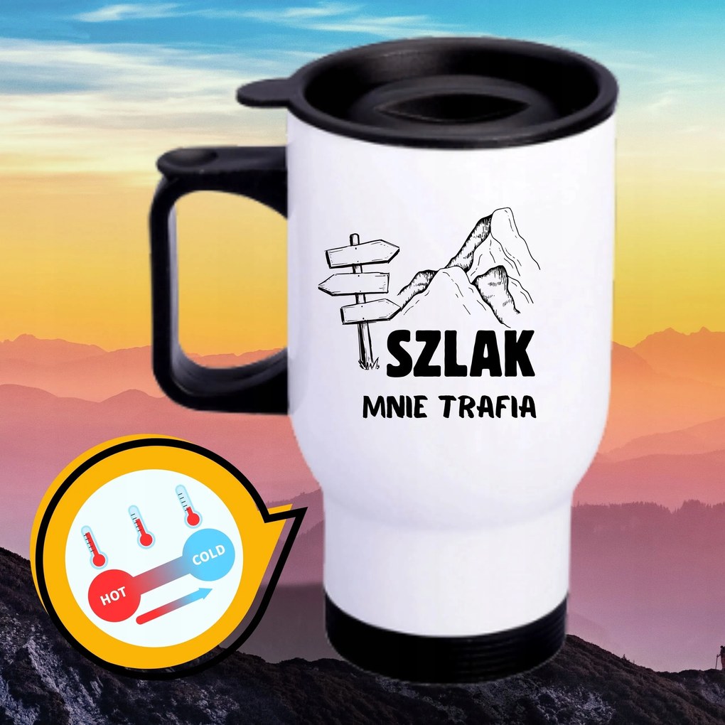 Bögre Fehér Thermo Vicces Ajándék Ösvény Eltalál Engem