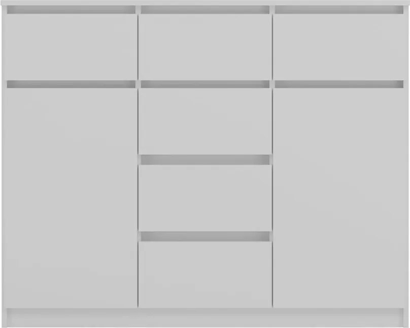 2D6S fiókos szekrény, 120x100x40 cm, fehér