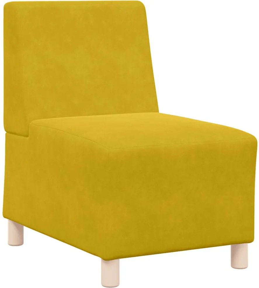 vidaXL moduláris kanapé karfa nélkül sárga bársony 55 cm
