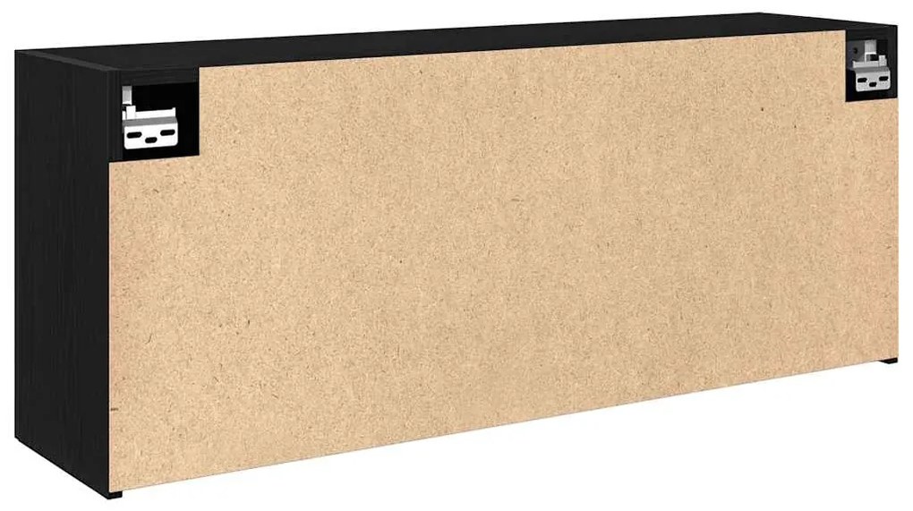 fekete szerelt fa fali fürdőszobaszekrény 100 x 25 x 40 cm