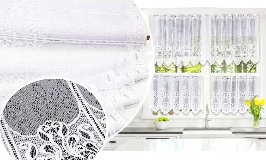 Függöny függönycsipke zsakárd függöny karnisra, lambrequin, 60 cm