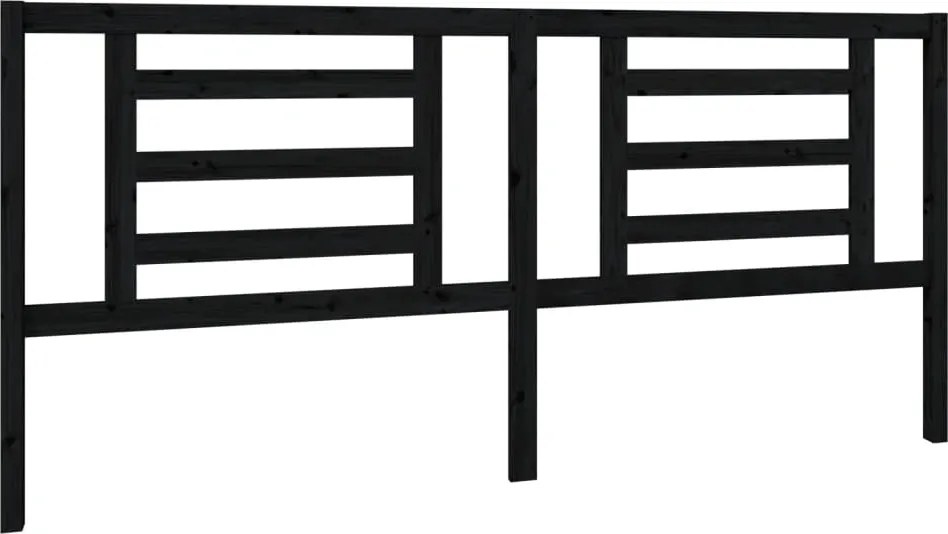 vidaXL fekete tömör fenyőfa ágyfejtámla 206 x 4 x 100 cm