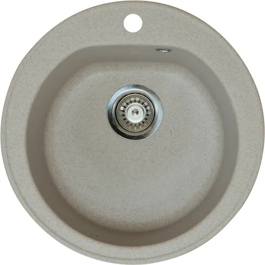 Venera Metalac 113004 Gránit Mosogatótálca - Extra mély, Egymedencés, Kerek, Bézs