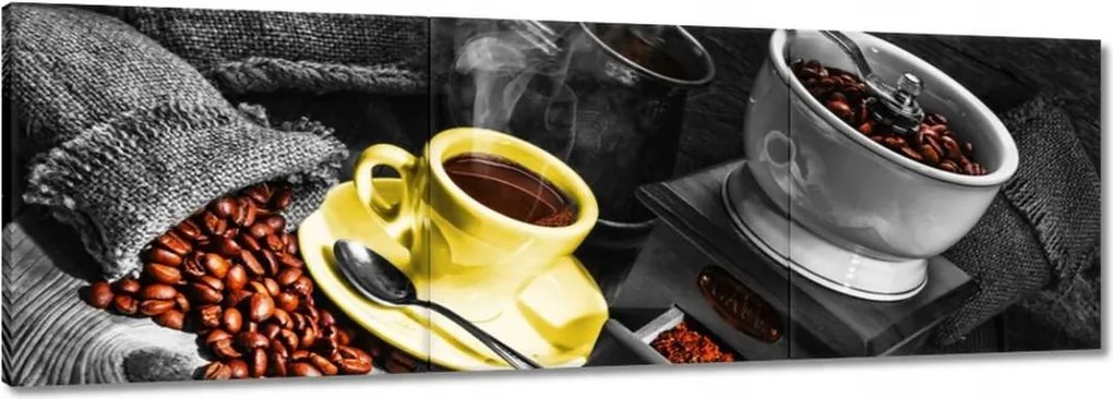 Vászonkép 150x50 Sárga kávéscsésze