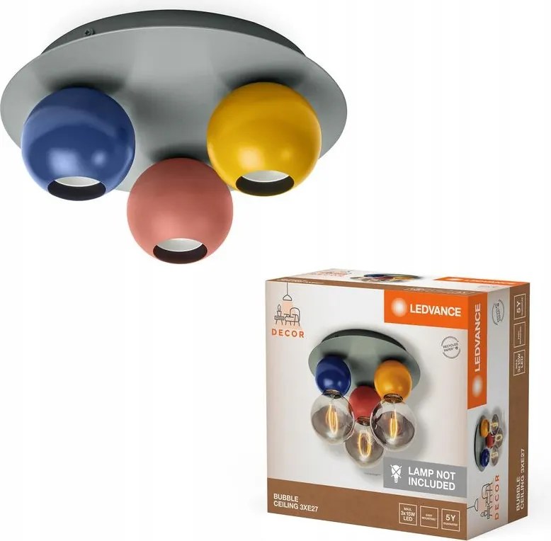 Mennyezeti Dekoratív Falra szerelhető Lámpa E27 Többszínű Dekor Ledvance