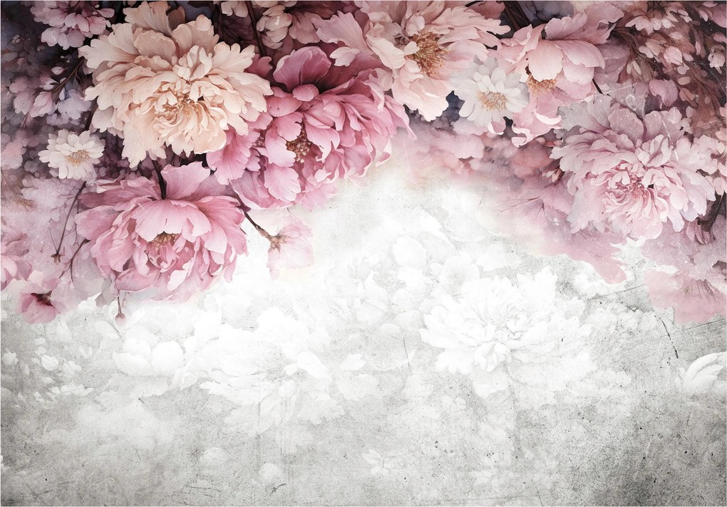 Flizelin fotótapéta Bazsarózsa finom rózsaszín falra 300x210 +ragasztó