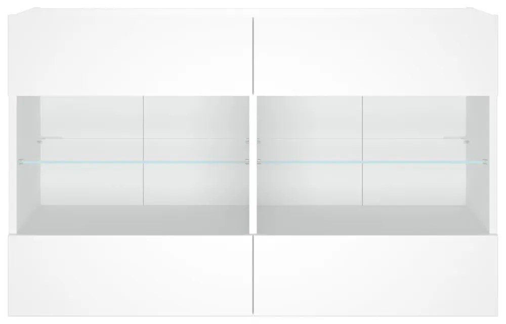 fehér fali TV-szekrény LED-világítással 98,5x30x60,5 cm