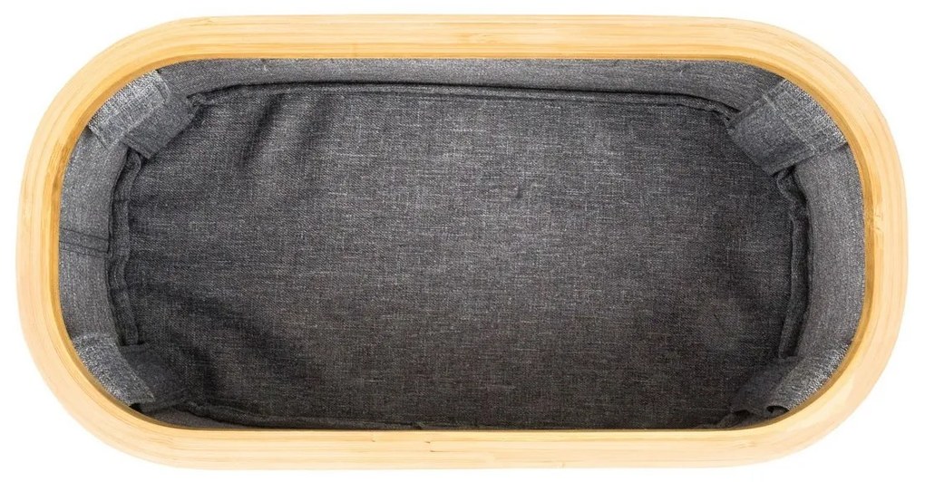 G21 tárolódoboz 30 x 15 x 15 cm, bambuszfedéllel, szürke