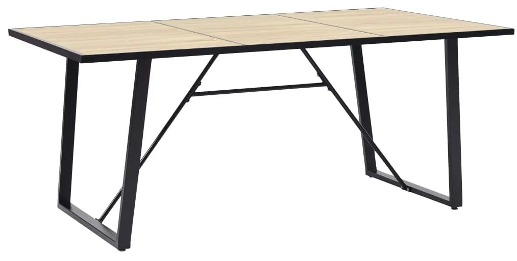 Tölgyszínű MDF étkezőasztal 200 x 100 x 75 cm