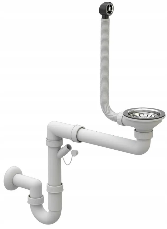 Mosogató Minőségi Obszidián, konyhai gránit mosogató 790x500x210 mm + króm szifon, fekete foltos-Brocade, SKQ-OBS.B.1KDO.X