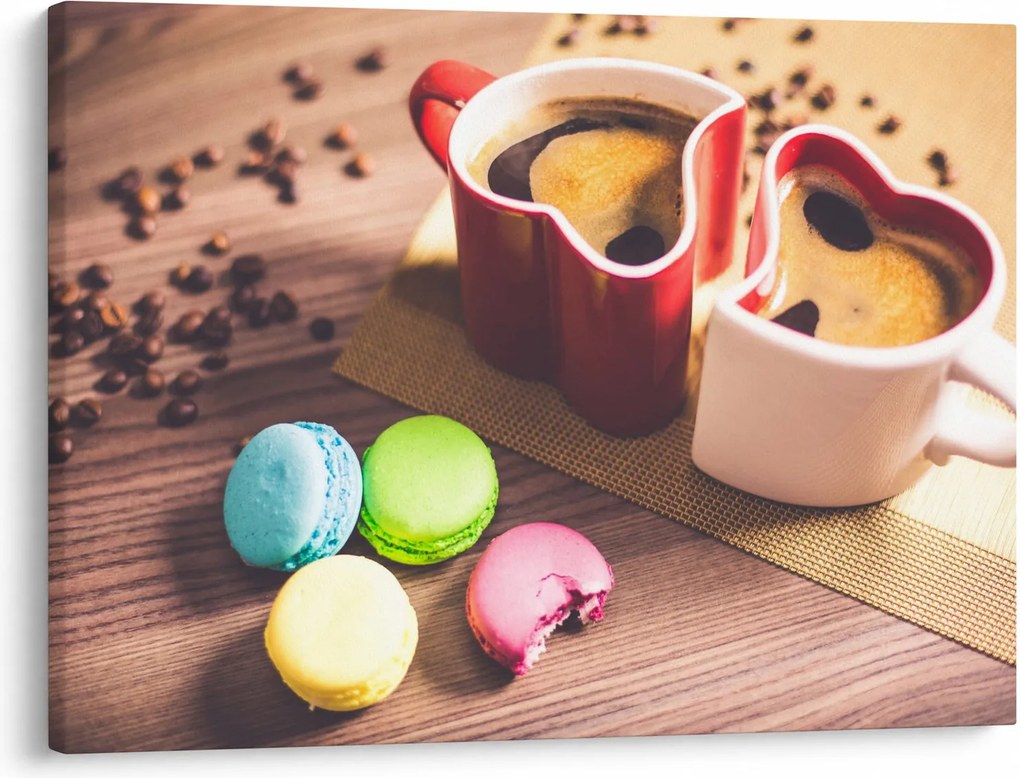 Kávé és a macaroon képe (70x50 cm)
