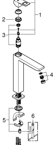 GROHE 23406AL0 - EUROCUBE XL mosdócsaptelep, grafit