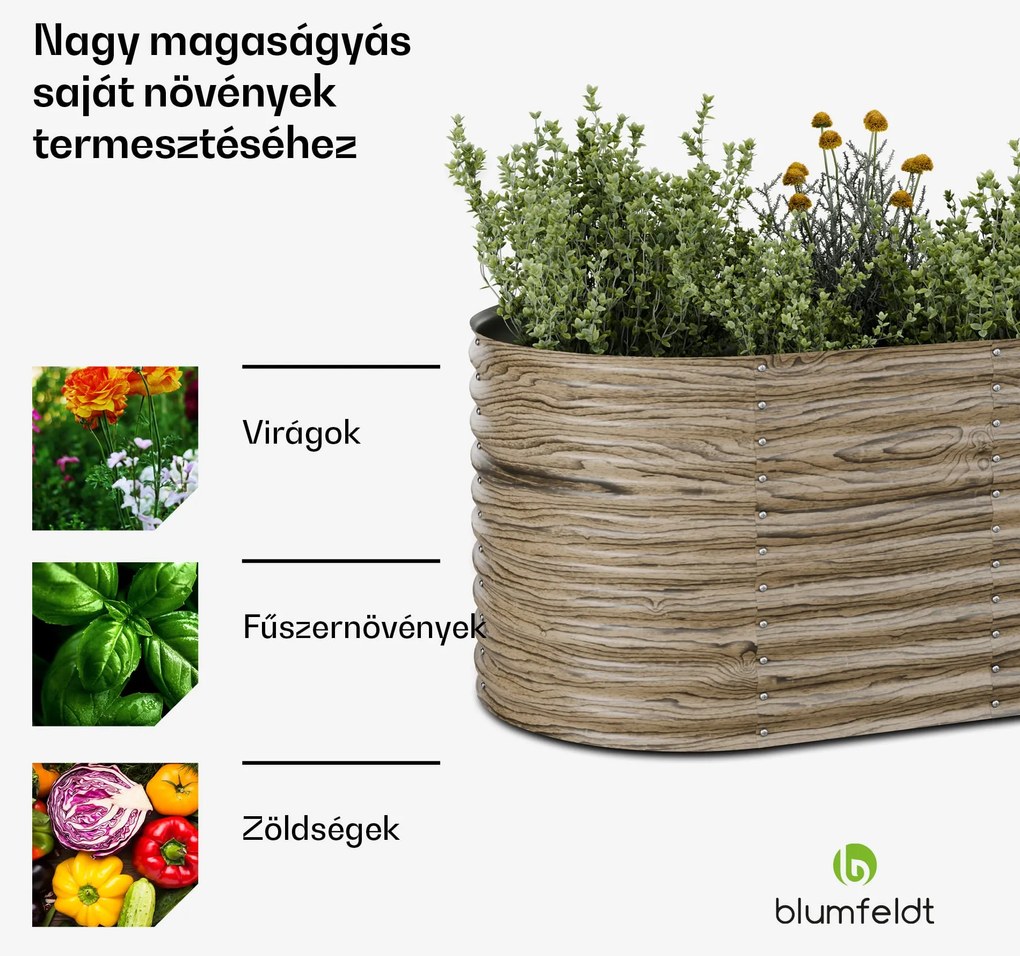 High Grow magaságyás, 1169 L, Ergonomikus, Időjárásálló, Ovális