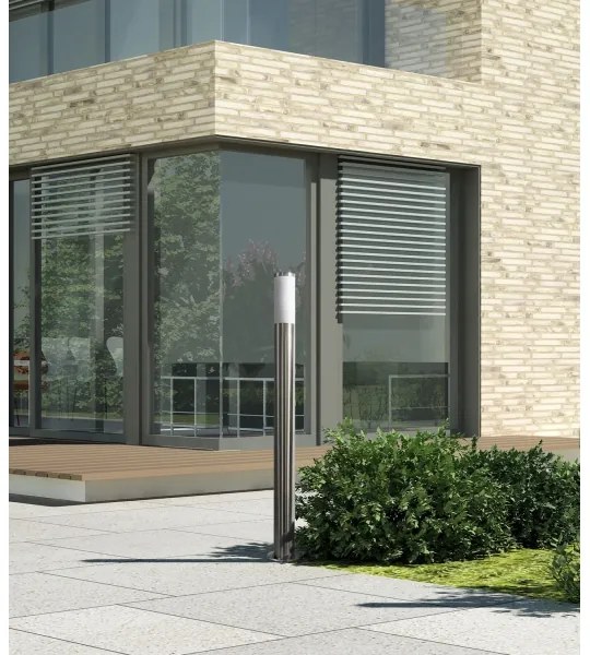 LED fényerőszabályozható kültéri lámpa LIVIA 1xE27/6W/230V 100 cm IP44 ezüst