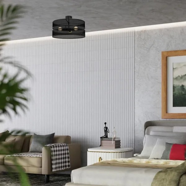 Felületre szerelhető csillár GLUM 3xE27/60W/230V fekete