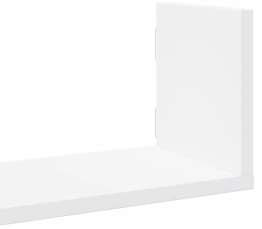3 db fehér szerelt fa fali polc 58 x 18 x 18 cm