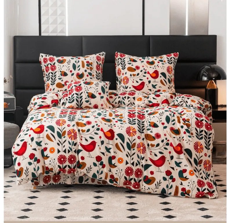 RETRO BIRD színes mikroplüss ágyneműhuzat Ágyneműhuzat mérete: 2 db 70 x 90 cm | 200 x 220 cm