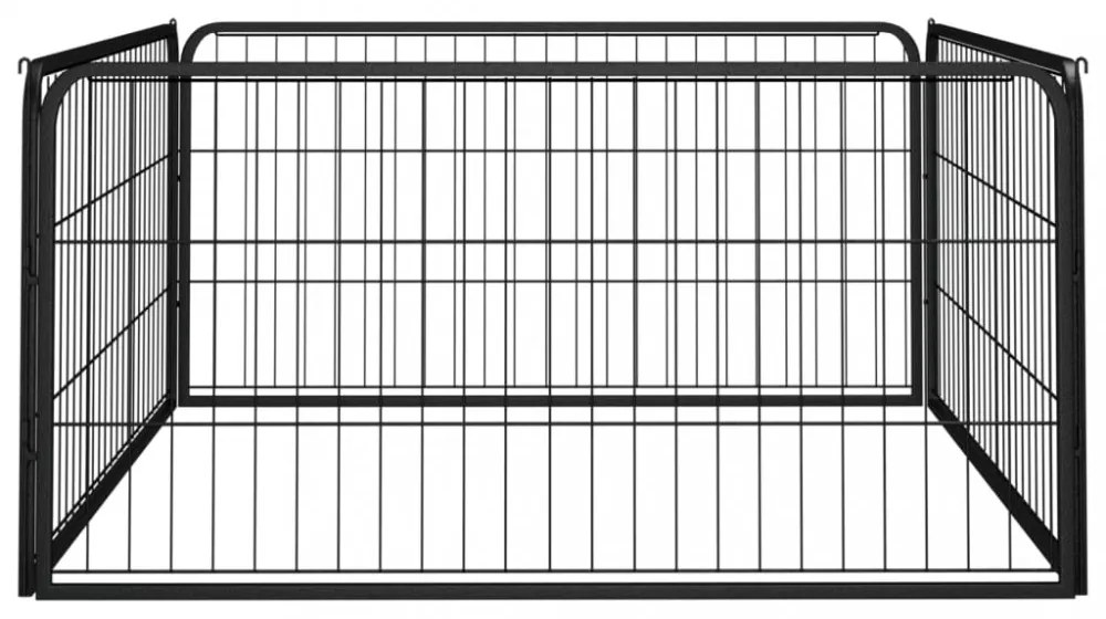 vidaXL 4 paneles fekete porszórt acél kutya járóka 100 x 50 cm